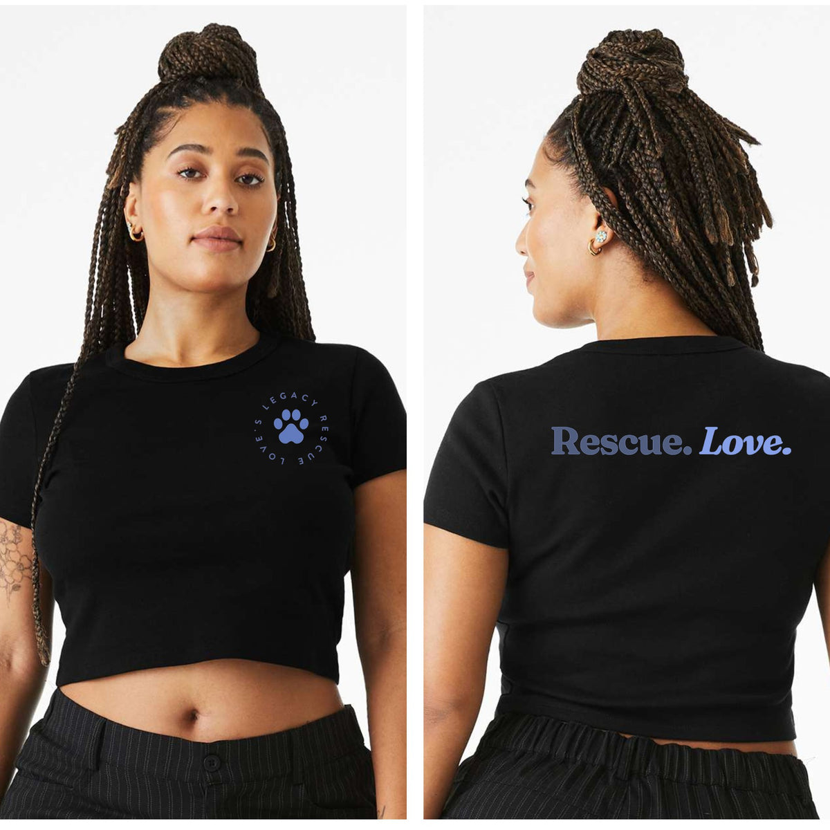 Love's Rib Crop Tee - Ruff Life Rescue Wear