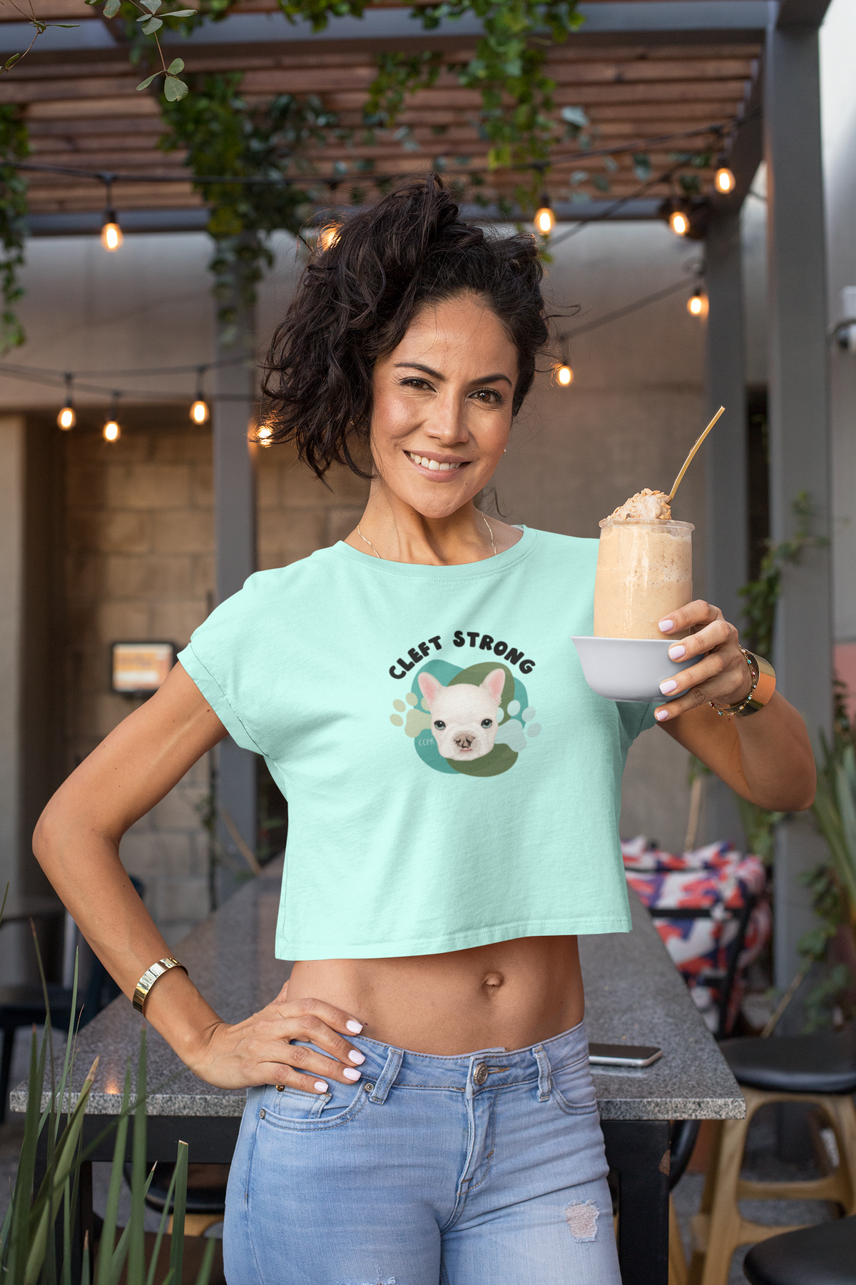 Cleft Strong Women’s Festival Crop Tee (available in many colors) - Ruff Life Rescue Wear
