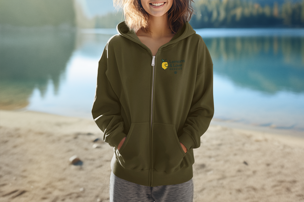Unisex Full-Zip Hoodie | Gildan 18600 | Soft Fleece Zip-Up | Casual Comfort | Rescue Apparel - Ruff Life Rescue Wear