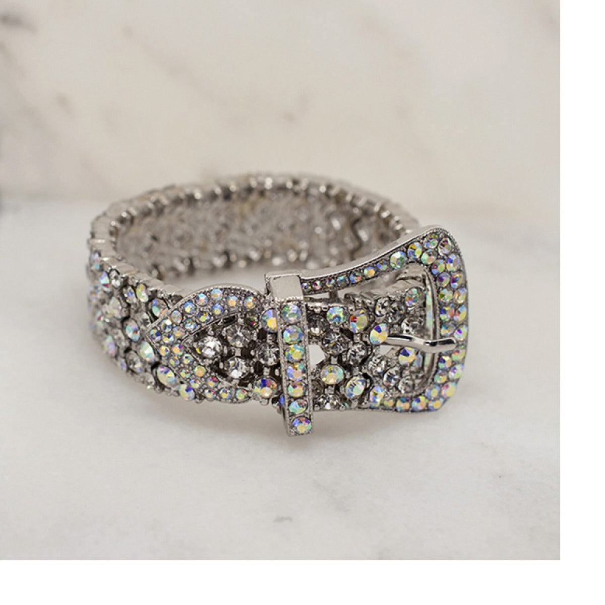 CLOSEOUT LAST CHANCE!!!! (Very Low Inventory Remaining) Austrian Crystal Belt Buckle Bracelet - Ruff Life Rescue Wear