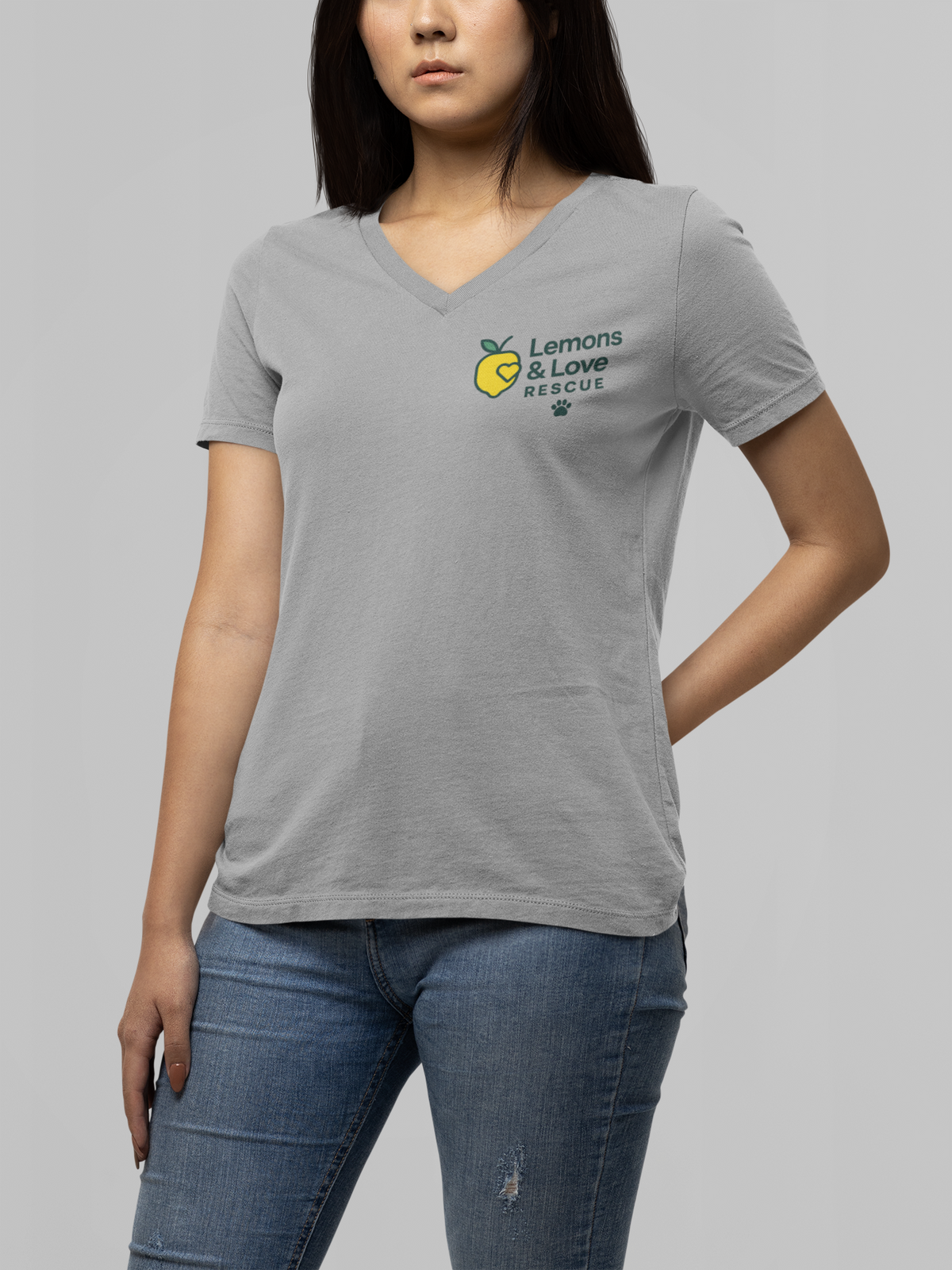Women’s Heavy Cotton™ V-Neck T-Shirt | Soft Relaxed Fit | Gildan 5V00L | Rescue Apparel - Ruff Life Rescue Wear
