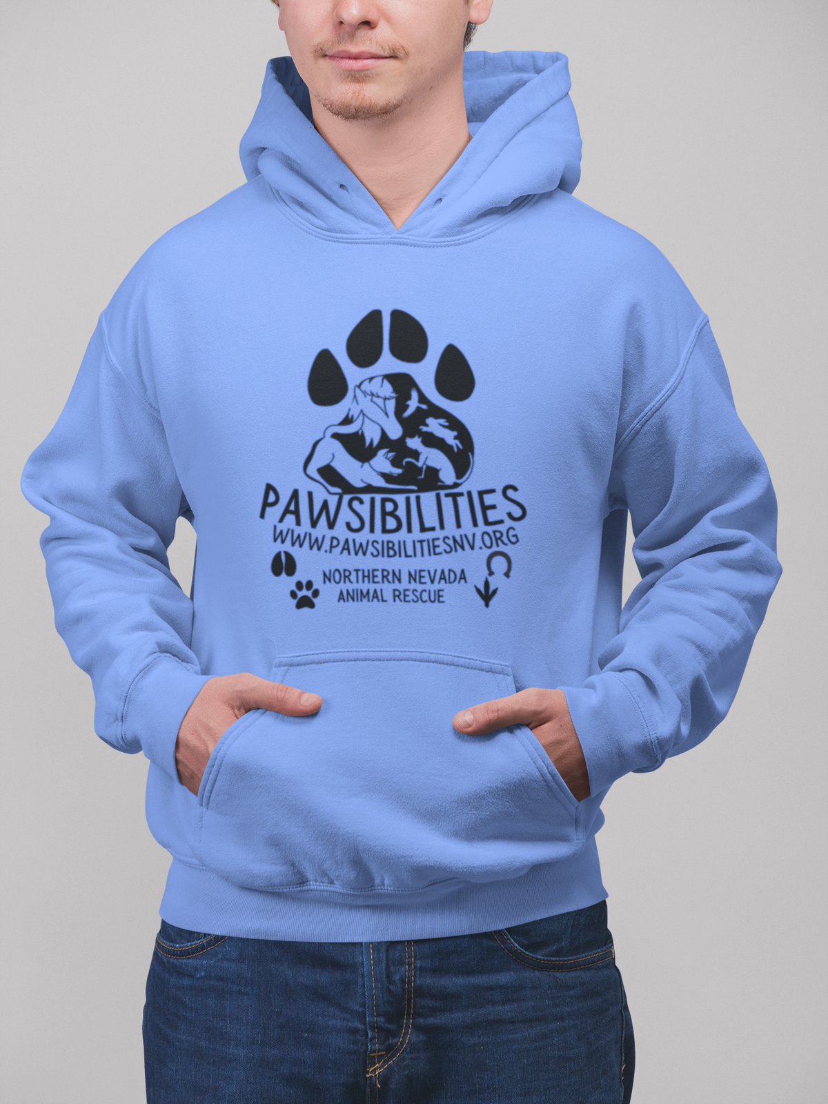 New Paws Logo Pullover Hoodie (Available in several colors) - Ruff Life Rescue Wear