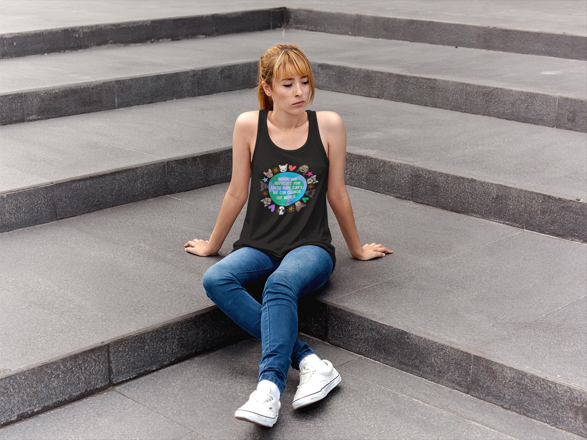 World Women’s Flowy Racerback Tank (available in many colors) - Ruff Life Rescue Wear