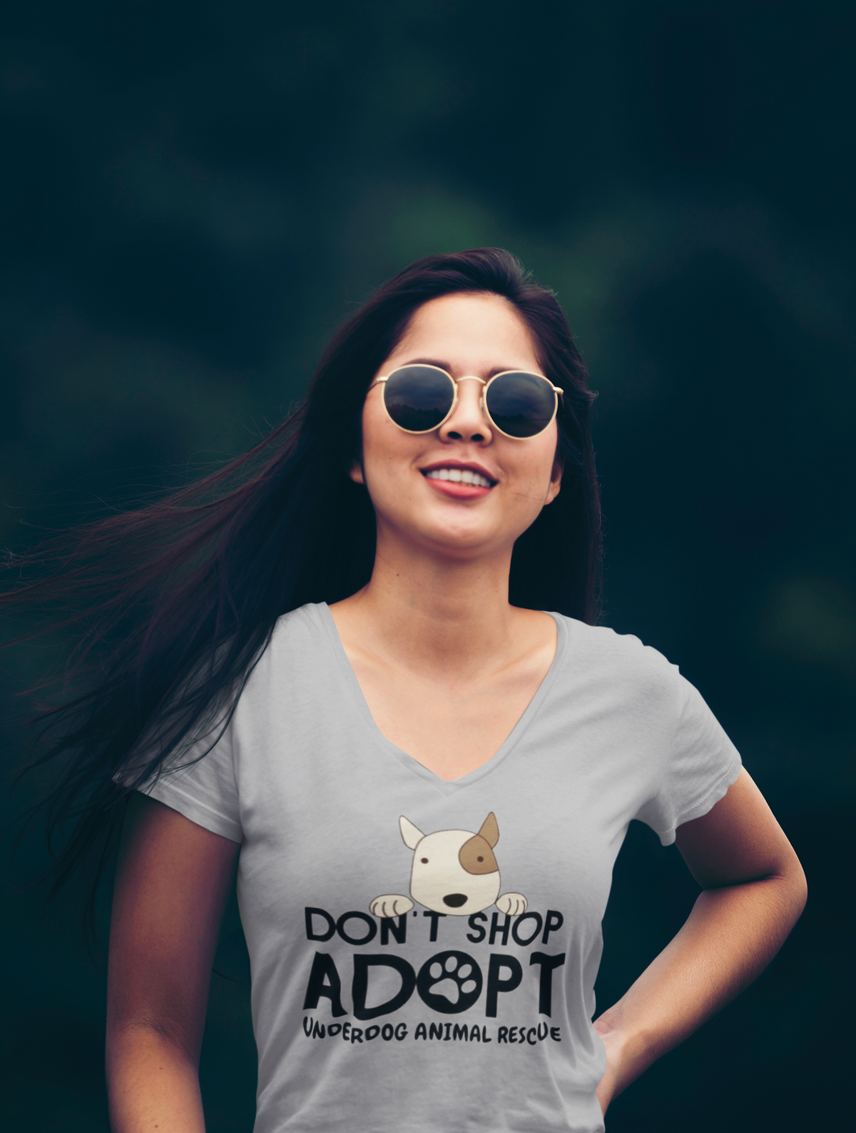 Adopt Don't Shop RELAXED V-Neck (available in several colors) - Ruff Life Rescue Wear