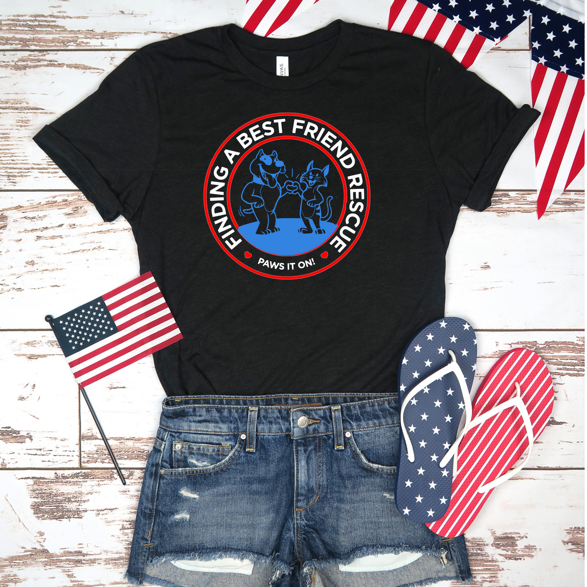 Patriotic Finding A Best Friend Rescue Unisex - Ruff Life Rescue Wear