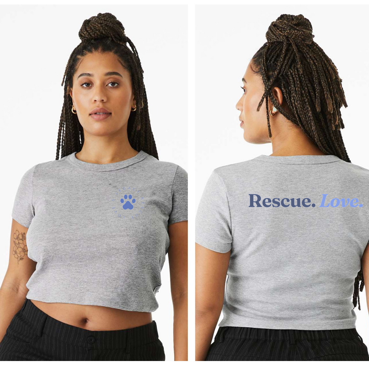 Love's Rib Crop Tee - Ruff Life Rescue Wear