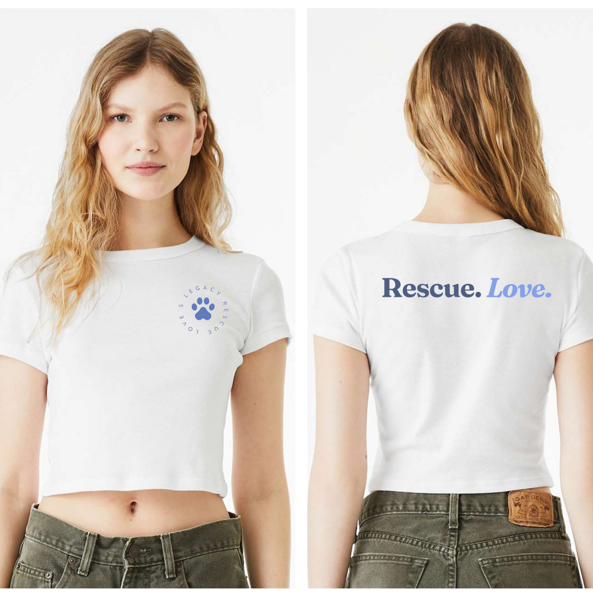 Love's Rib Crop Tee - Ruff Life Rescue Wear