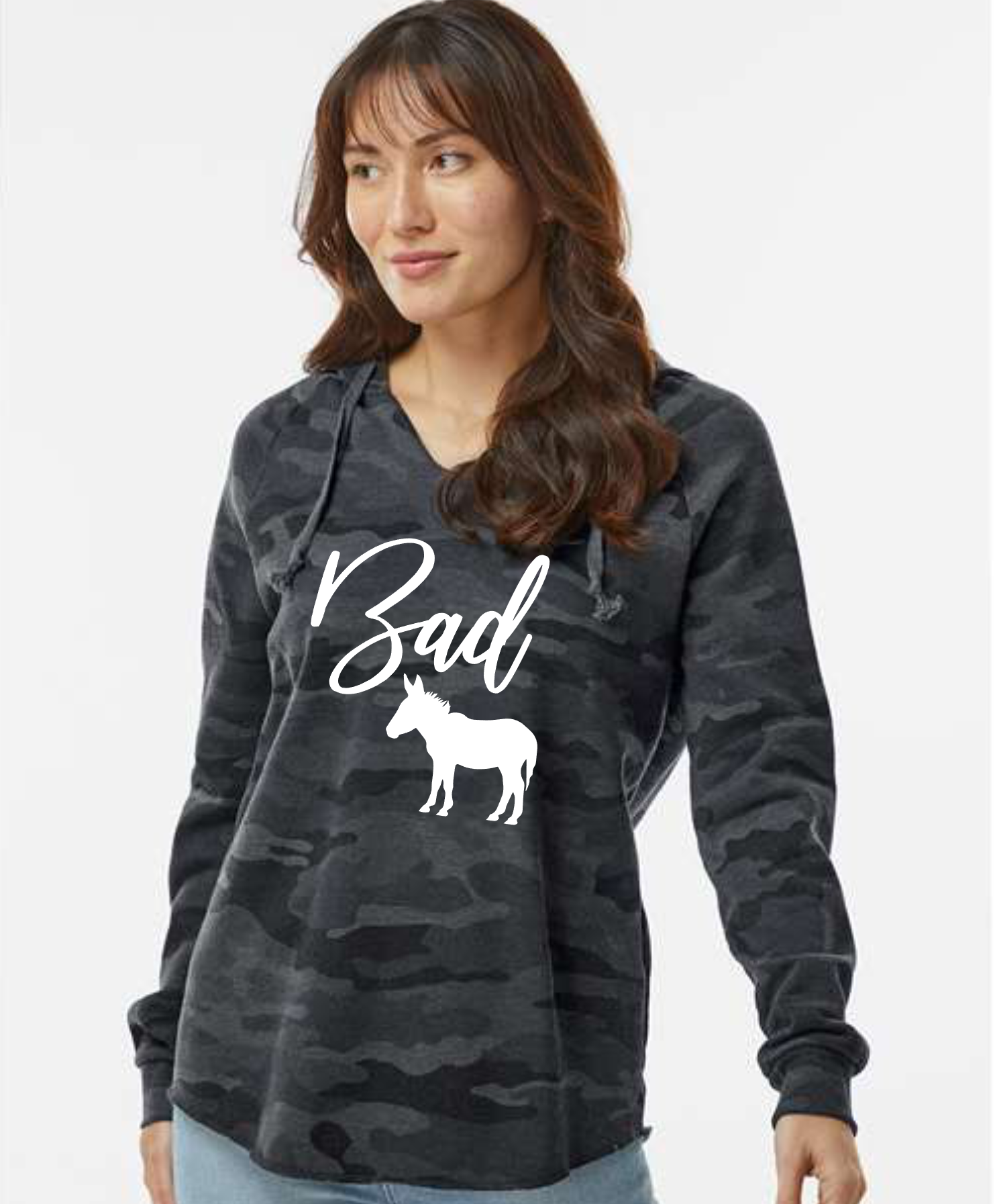 Bad Ass Lightweight California Wave Wash Hooded Sweatshirt