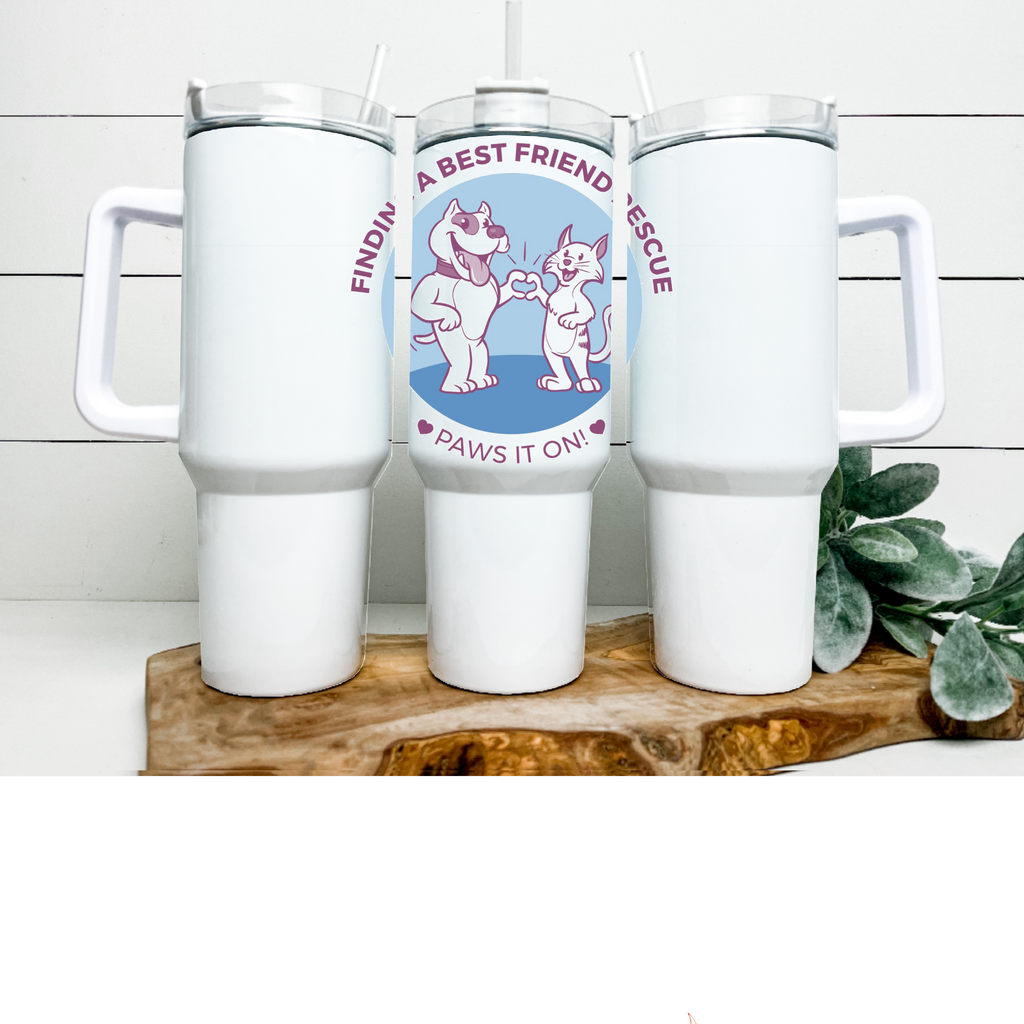 Finding A Best Friend 40 oz Tumbler Water Bottle