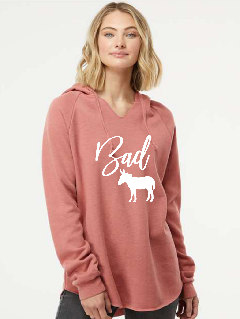 Bad Ass Lightweight California Wave Wash Hooded Sweatshirt