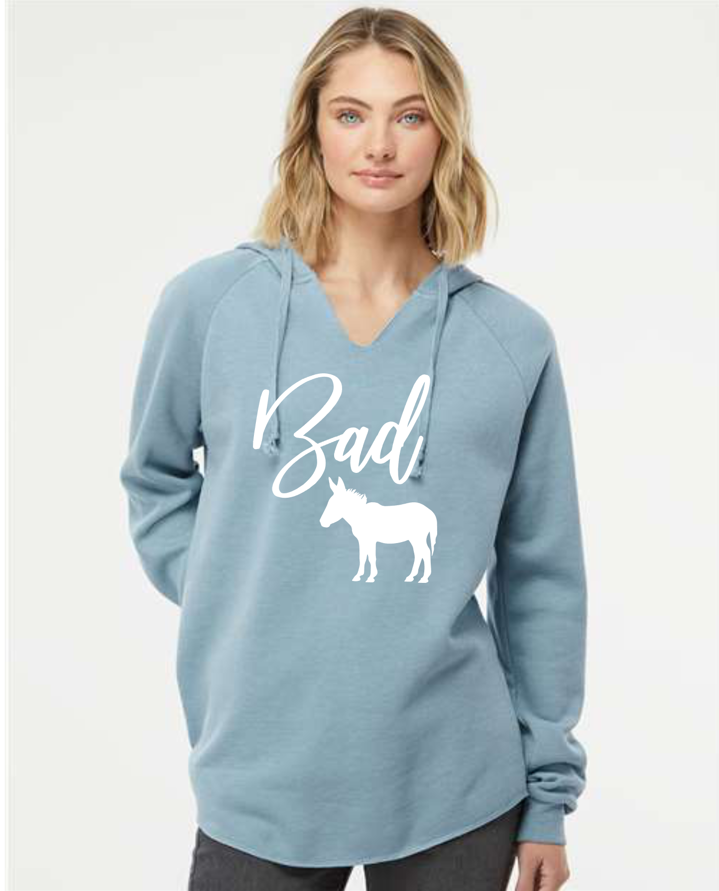 Bad Ass Lightweight California Wave Wash Hooded Sweatshirt