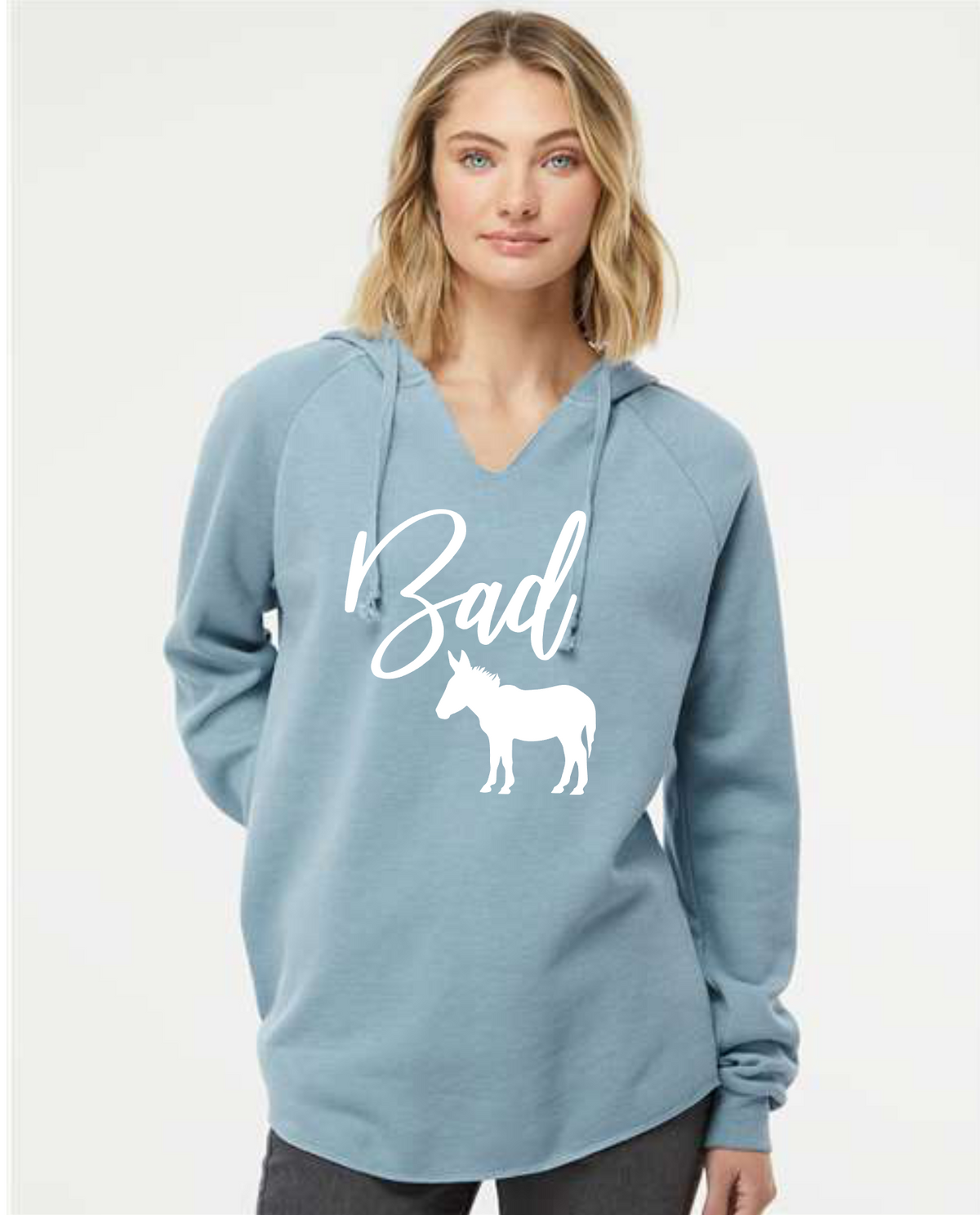 Bad Ass Lightweight California Wave Wash Hooded Sweatshirt - Ruff Life Rescue Wear