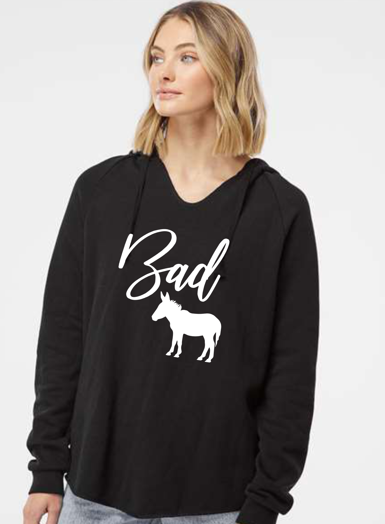 Bad Ass Lightweight California Wave Wash Hooded Sweatshirt