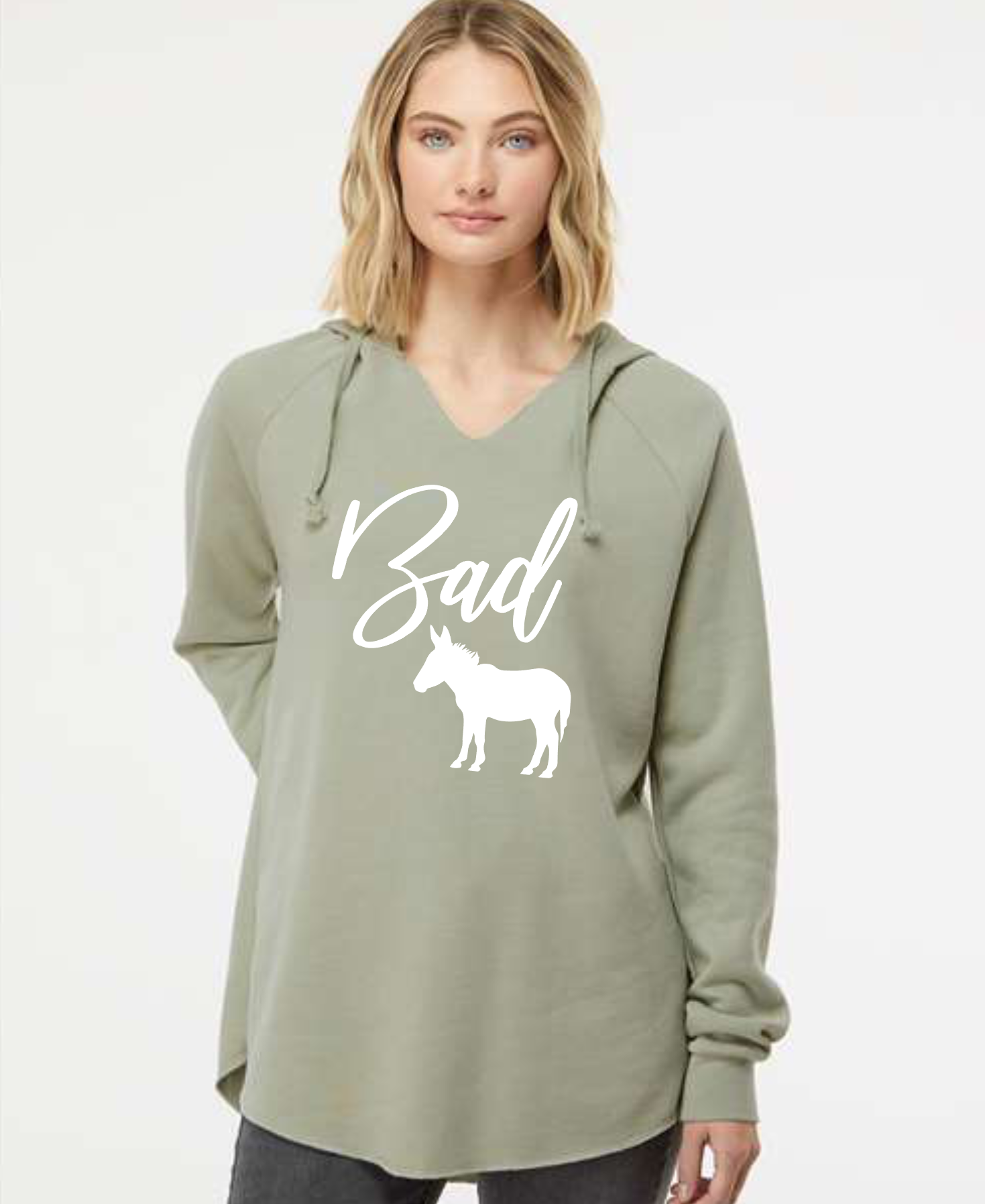 Bad Ass Lightweight California Wave Wash Hooded Sweatshirt