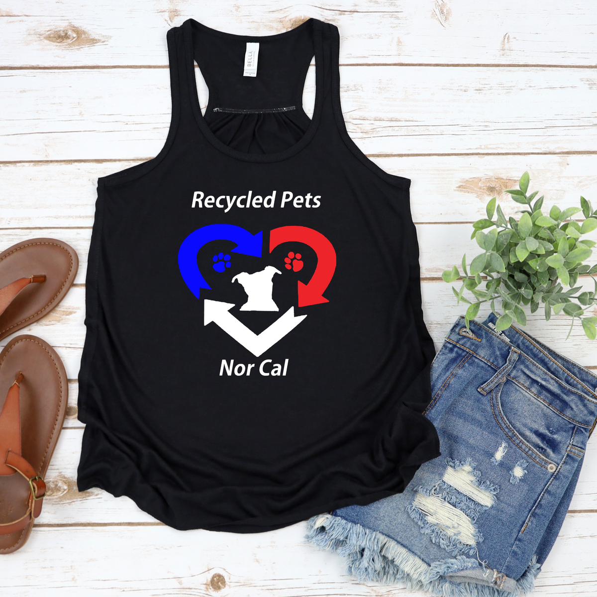 Recycled 4th of July Flowy Tank - Ruff Life Rescue Wear