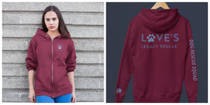 Love's Zip-Up Hoodie (available in several colors)