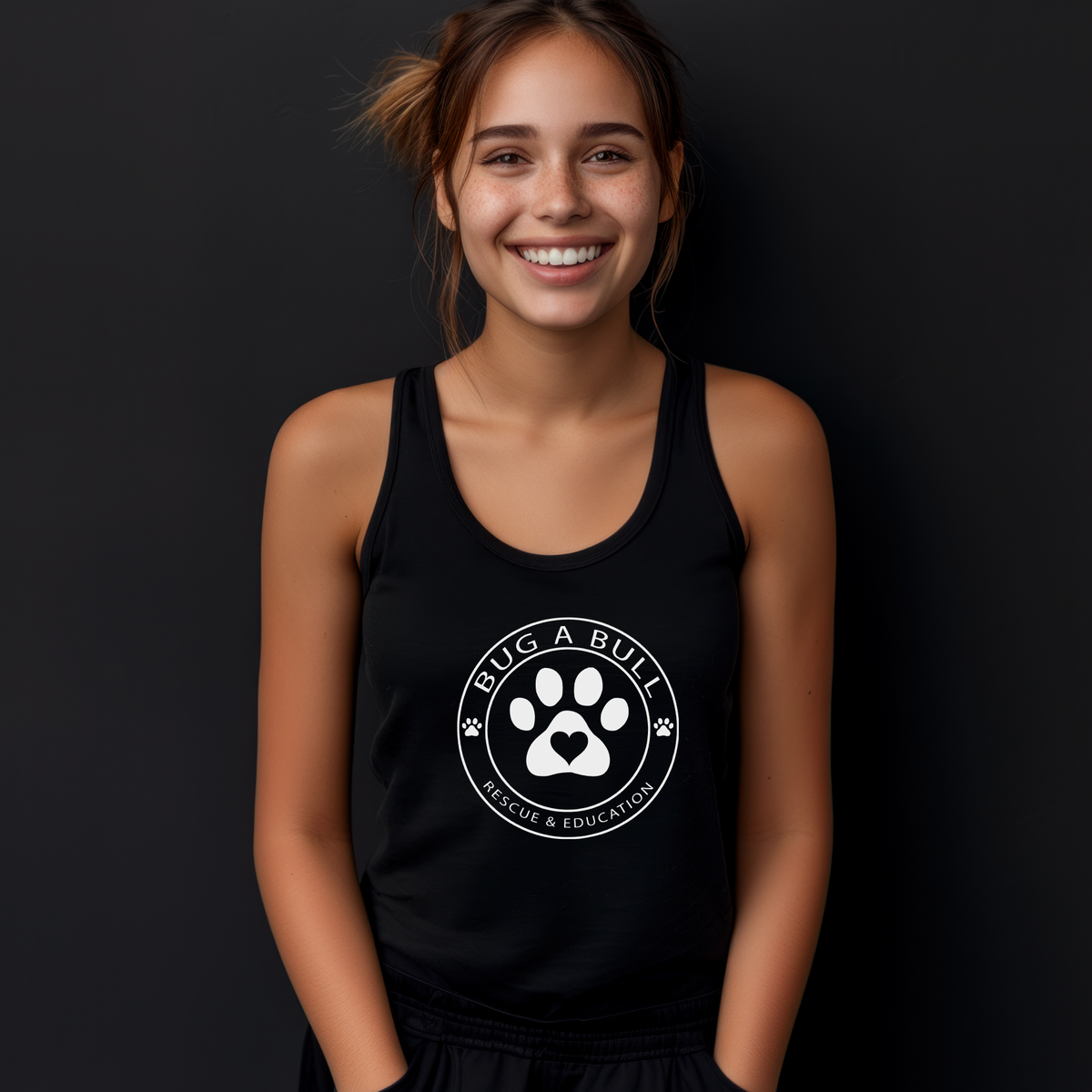 Paw Flowy Racerback Tank (Available in several colors) - Ruff Life Rescue Wear