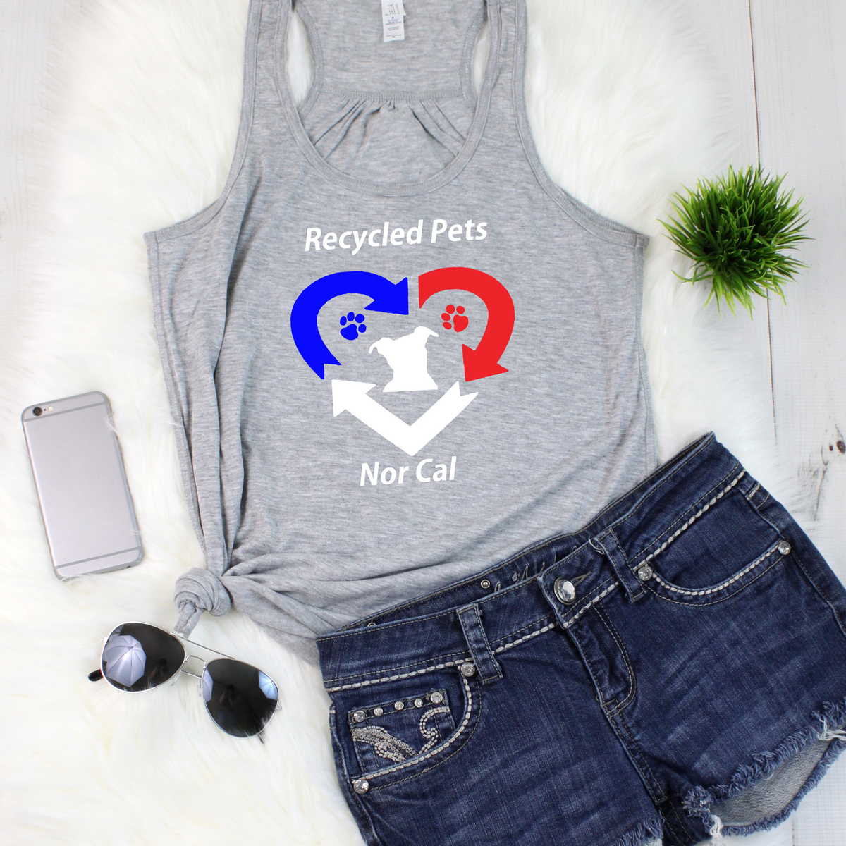 Recycled 4th of July Flowy Tank - Ruff Life Rescue Wear