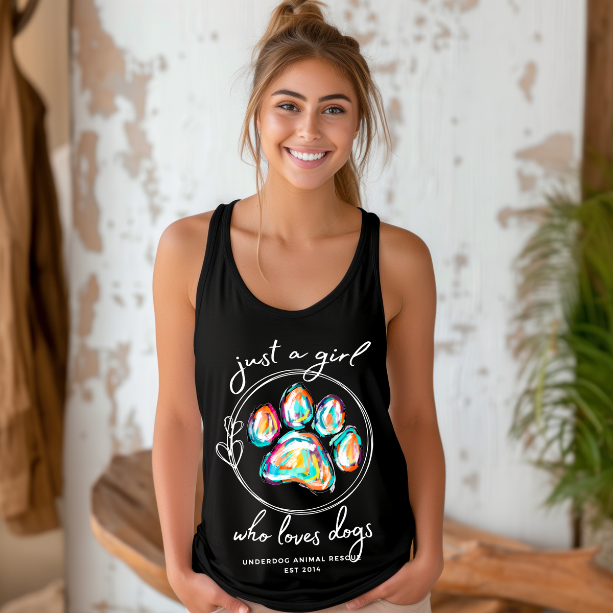 Love's Dogs Flowy Racerback Tank (Available in several colors) - Ruff Life Rescue Wear