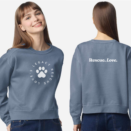 Women’s Vintage Wash Mid-Length Crewneck Sweatshirt - Ruff Life Rescue Wear