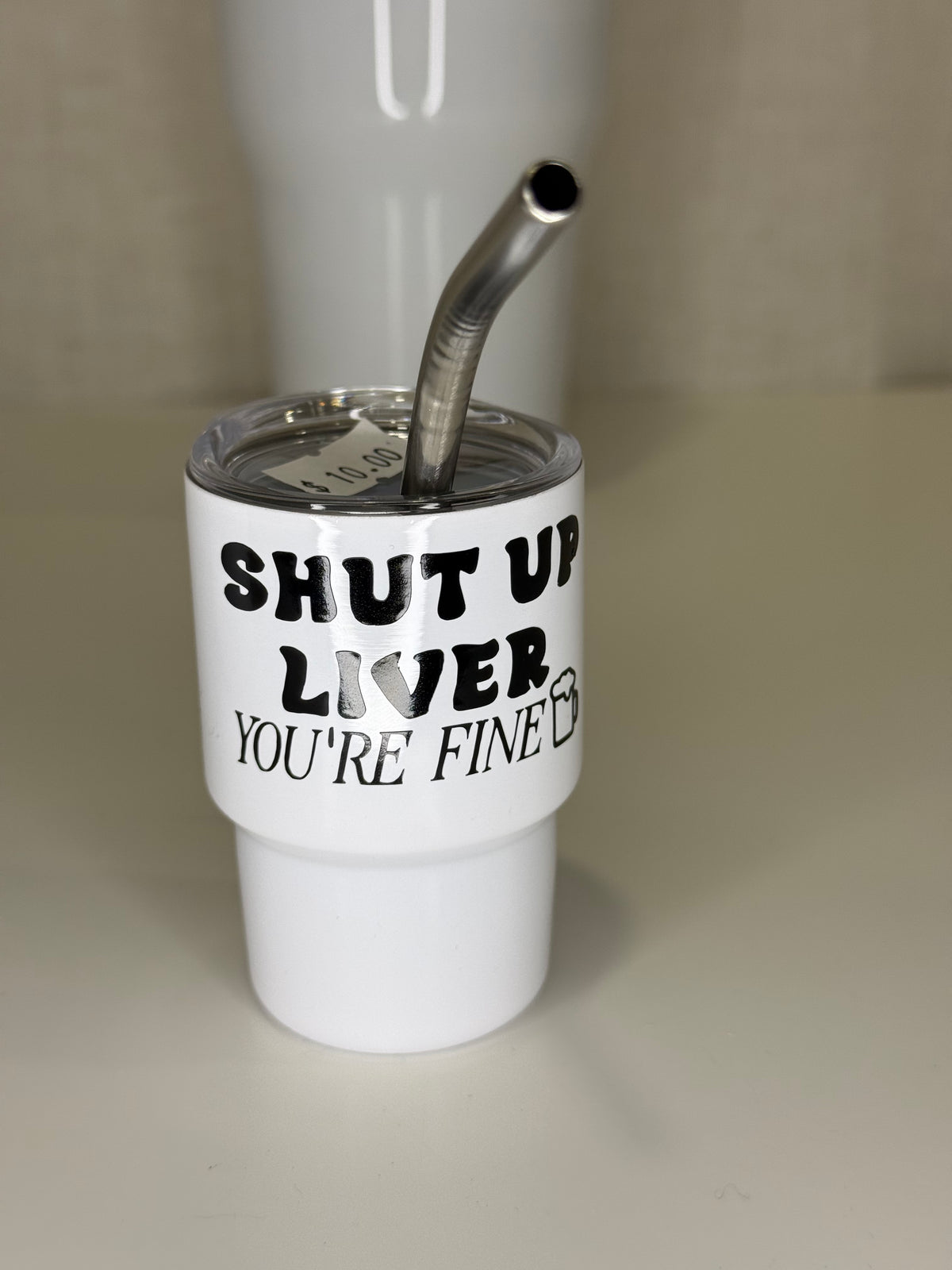 Mini Tumbler Shot Glass – Funny Sayings | 3.5 oz Stainless Steel Cup with Lid & Straw - Ruff Life Rescue Wear