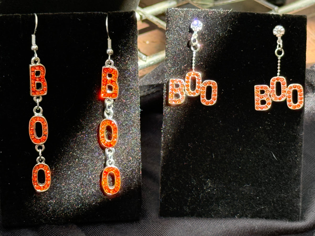 BOO Earrings Bundle – Long Dangle + Short Stud Set