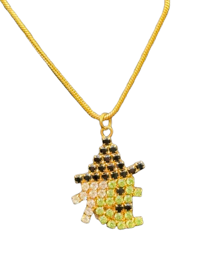 Crystal Witch Necklace | 18" Gold or Silver Chain | Sparkly Rhinestone Halloween Jewelry | Ruff Life Rescue Wear
