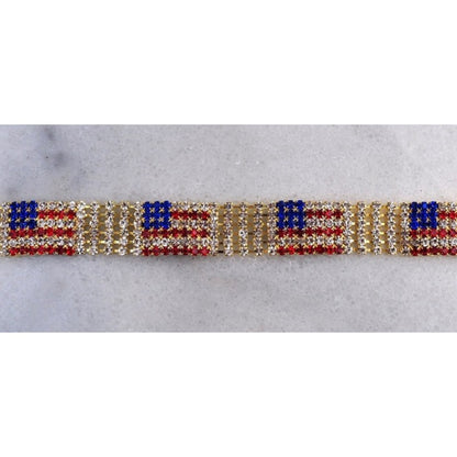 Patriotic American Flag Austrian Crystal Tennis Bracelet - Ruff Life Rescue Wear
