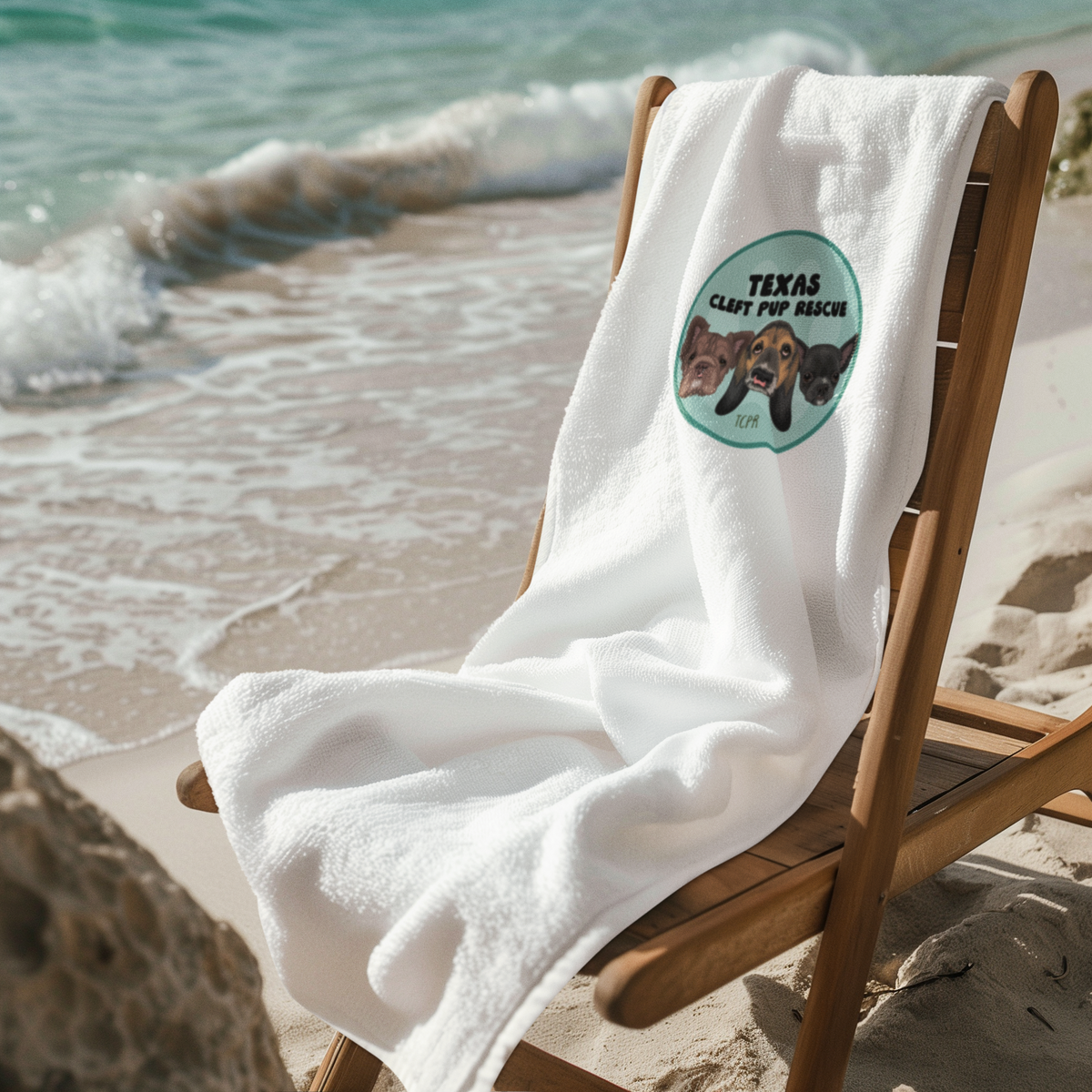 CCPR & TCPR Rescue Beach Towel 30x60 White Beach Towel - Ruff Life Rescue Wear