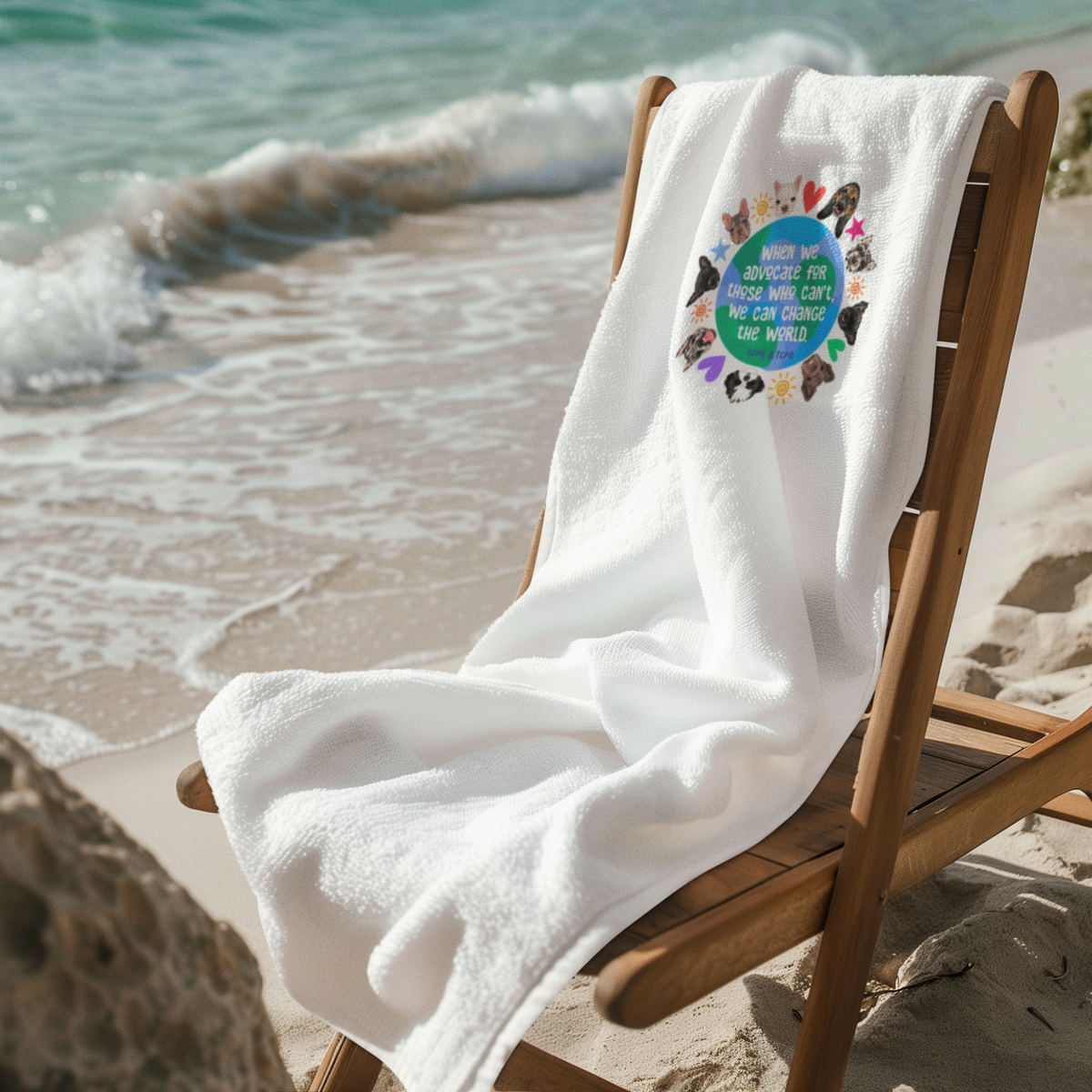 CCPR & TCPR Rescue Beach Towel 30x60 White Beach Towel - Ruff Life Rescue Wear