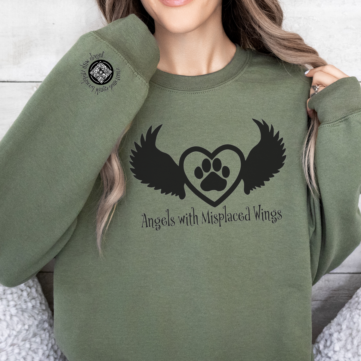 Angels with Misplaced Wings Crewneck Sweatshirt (Many Colors Available) - Ruff Life Rescue Wear