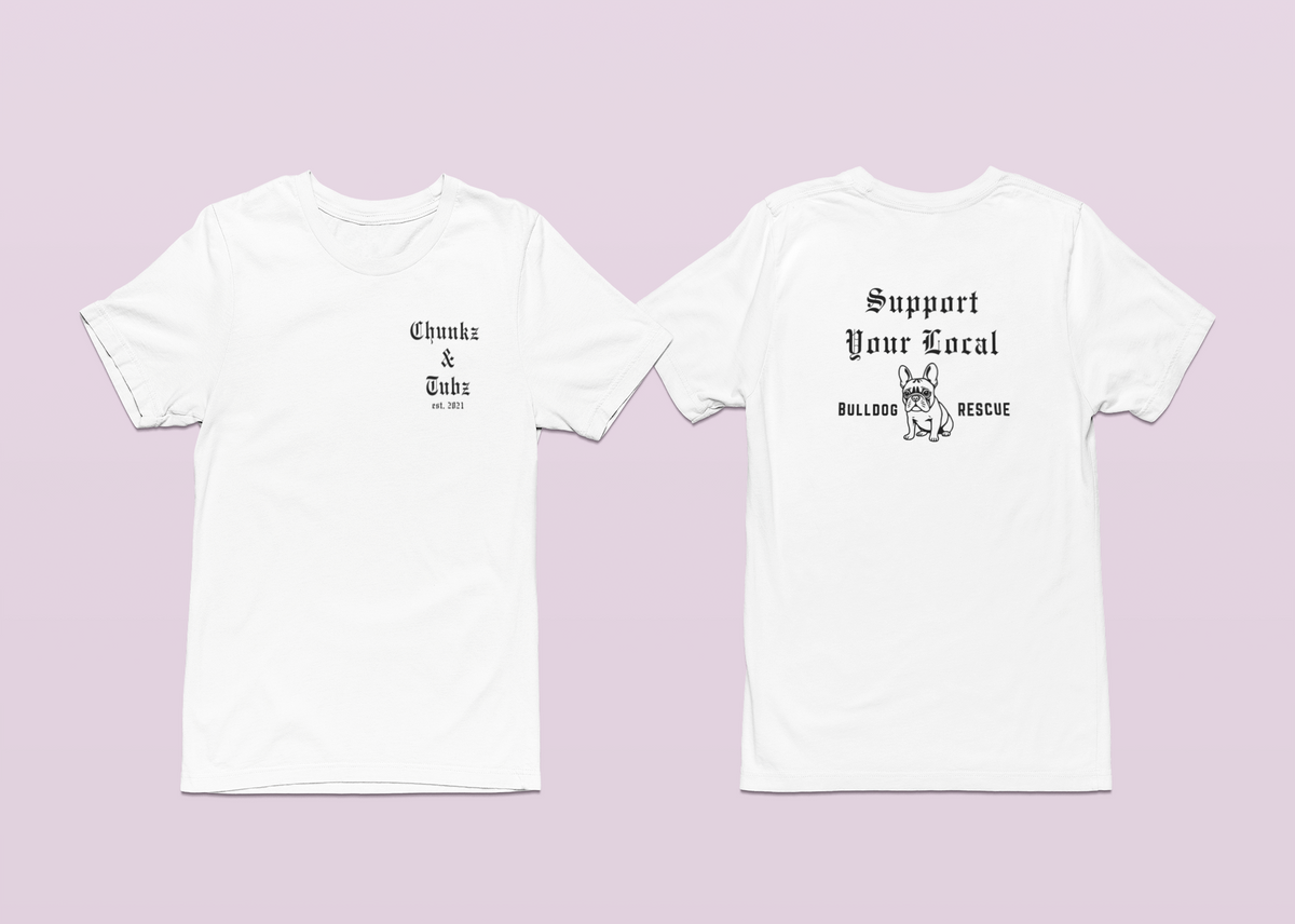 Chunkz & Tubz Rescue French Bulldog Tee | Available in Several Colors - Ruff Life Rescue Wear