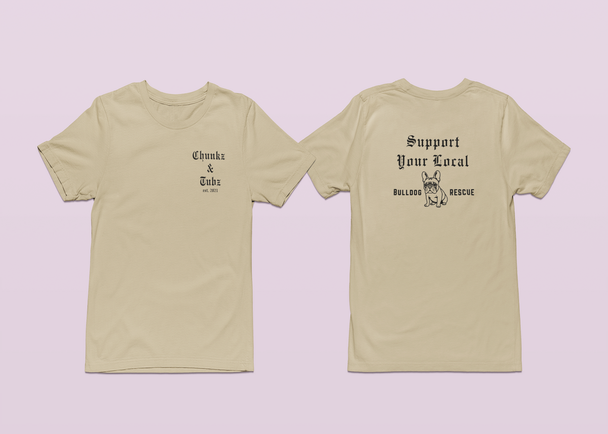 Chunkz & Tubz Rescue French Bulldog Tee | Available in Several Colors - Ruff Life Rescue Wear