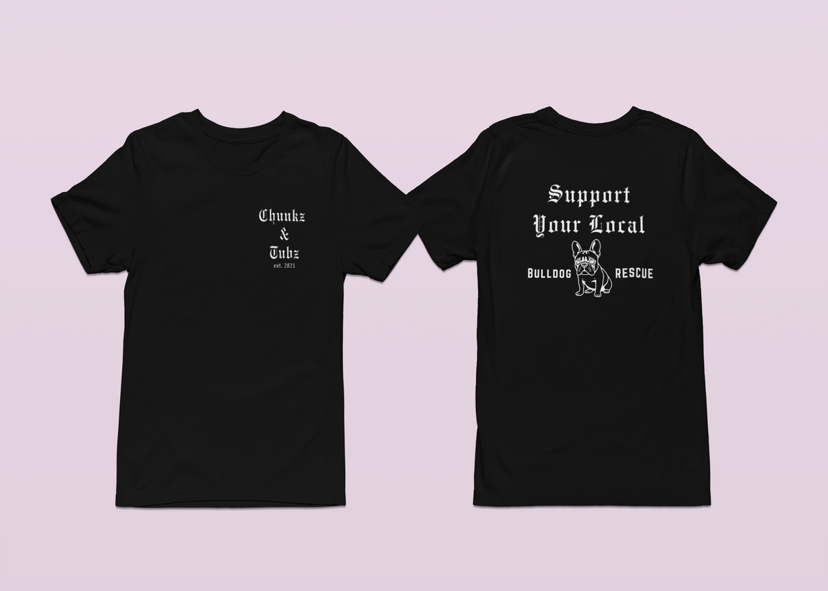 Chunkz & Tubz Rescue French Bulldog Tee | Available in Several Colors - Ruff Life Rescue Wear