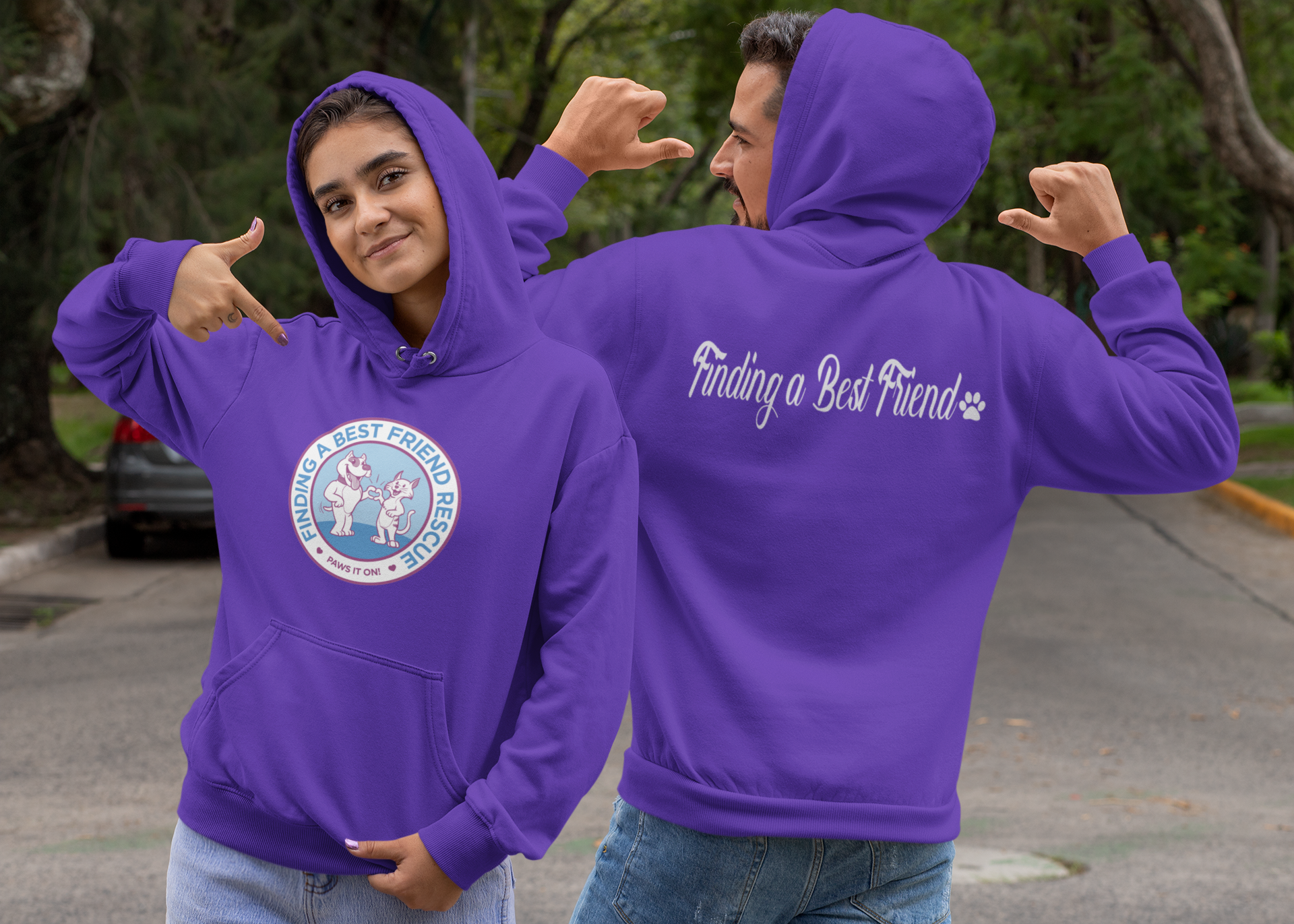 Finding A Best Friend Rescue Unisex Fleece Pullover Hoodie (Available in Several Colors) - Ruff Life Rescue Wear