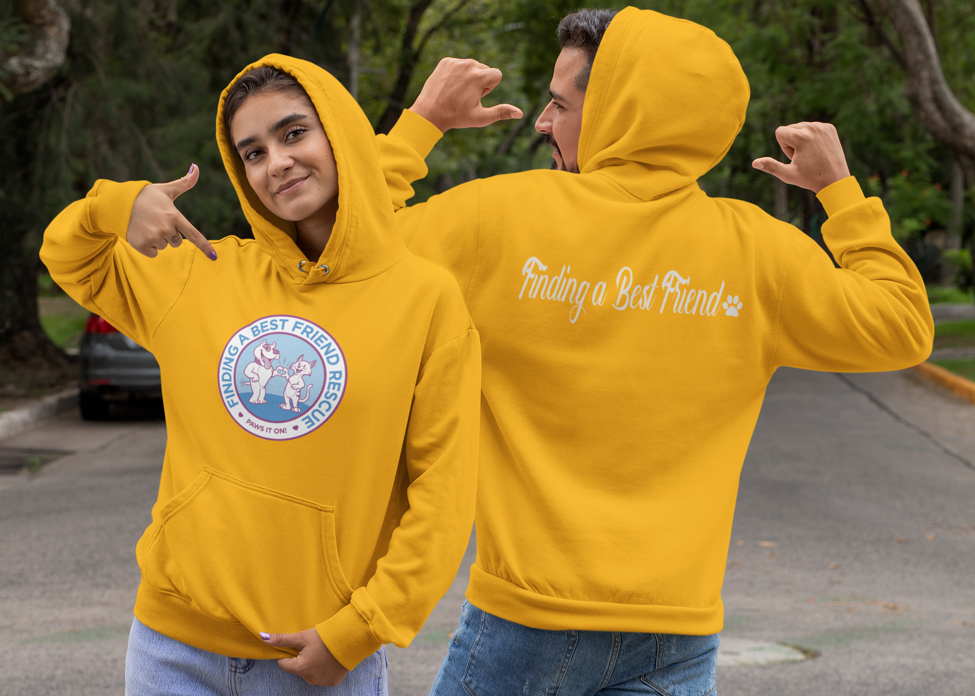 Finding A Best Friend Rescue Unisex Fleece Pullover Hoodie (Available in Several Colors) - Ruff Life Rescue Wear