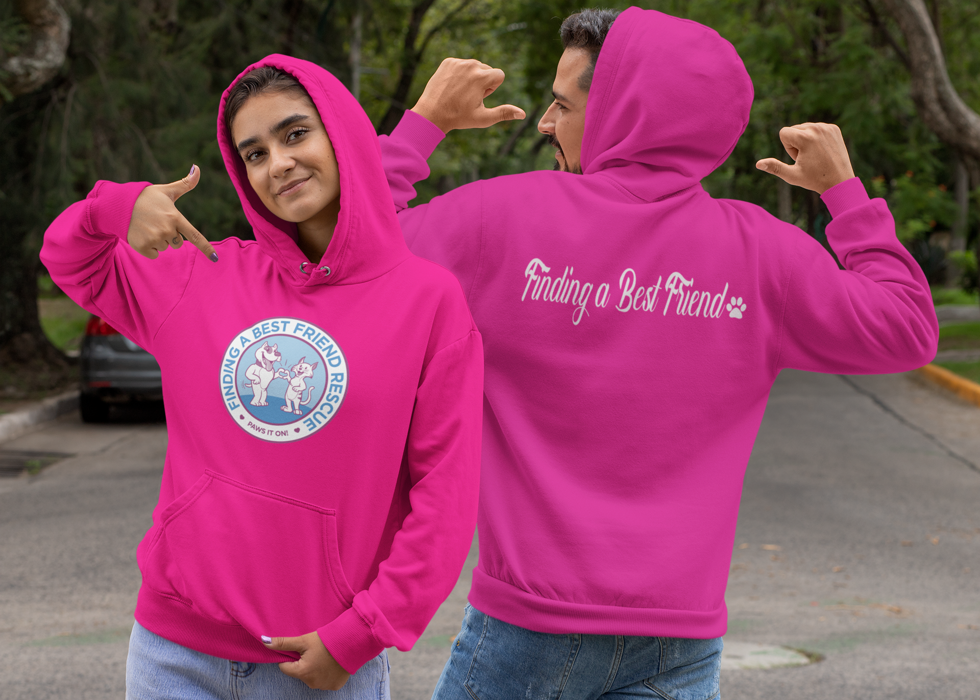 Finding A Best Friend Rescue Unisex Fleece Pullover Hoodie (Available in Several Colors) - Ruff Life Rescue Wear