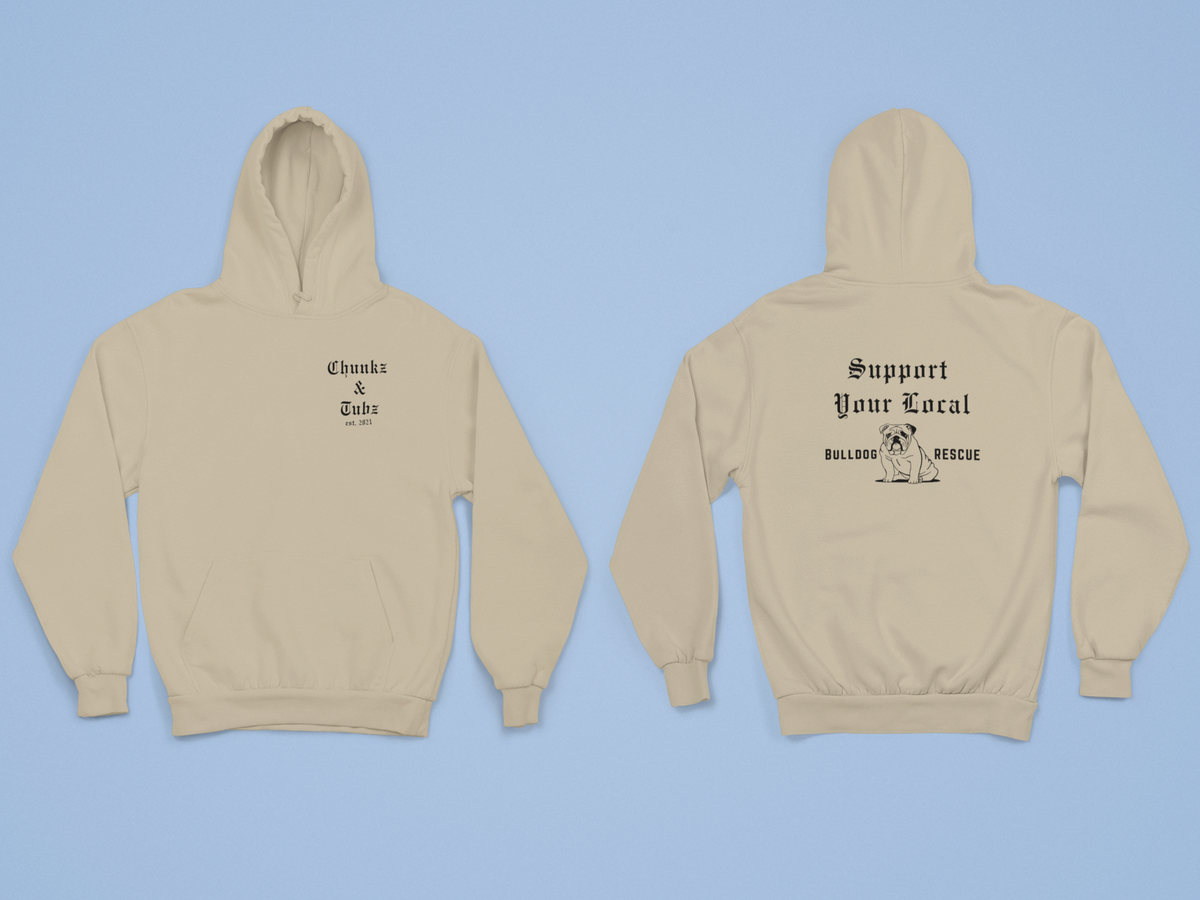 Chunkz & Tubz Rescue Bulldog Hoodie (Available in several colors) - Ruff Life Rescue Wear
