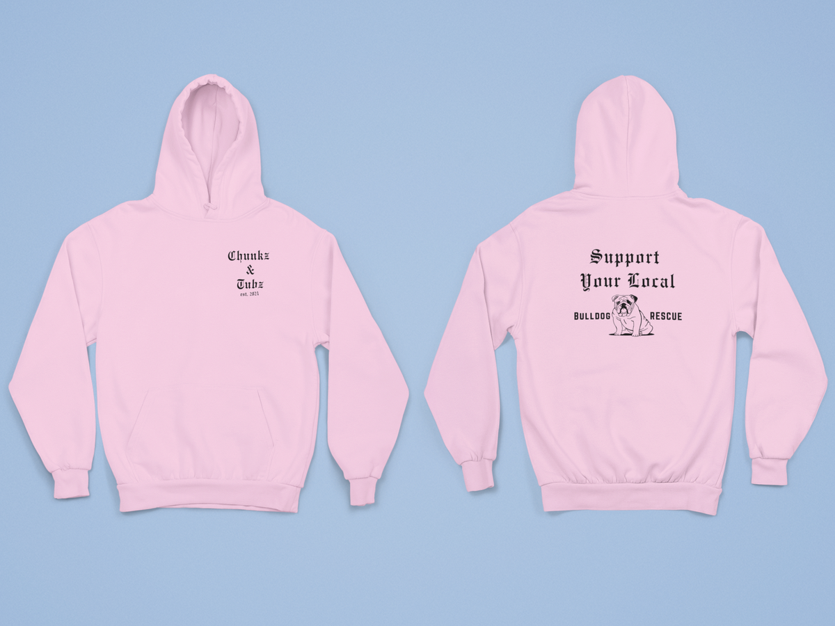 Chunkz & Tubz Rescue Bulldog Hoodie (Available in several colors) - Ruff Life Rescue Wear