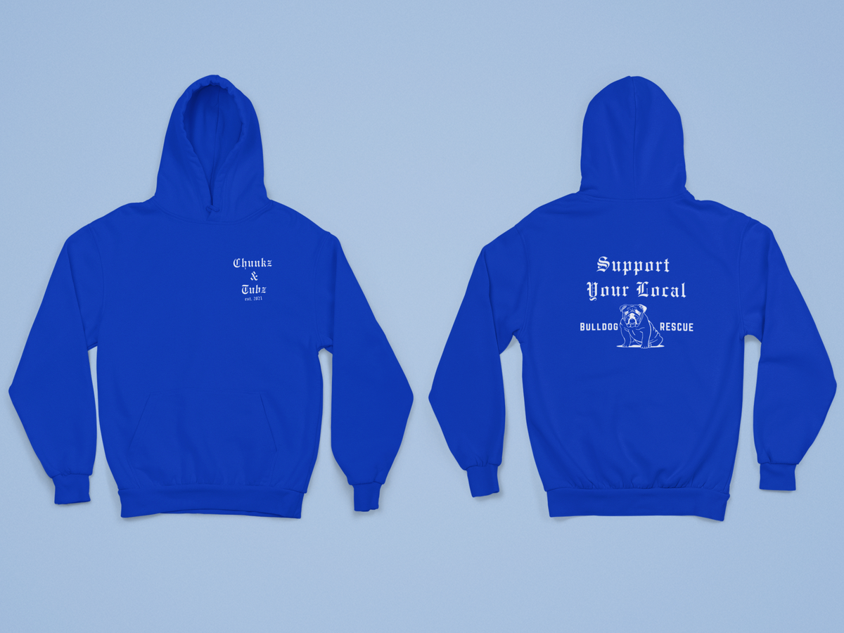 Chunkz & Tubz Rescue Bulldog Hoodie (Available in several colors) - Ruff Life Rescue Wear
