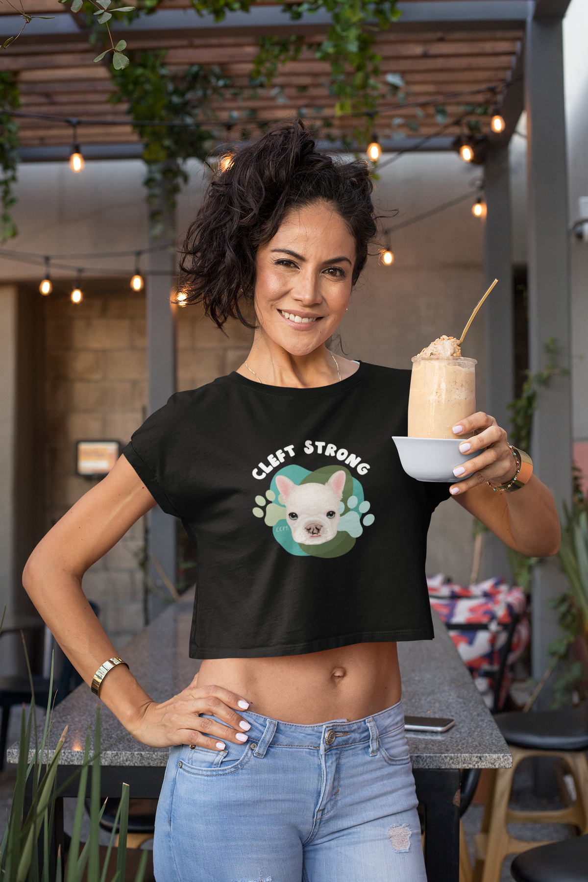 Cleft Strong Women’s Festival Crop Tee (available in many colors) - Ruff Life Rescue Wear