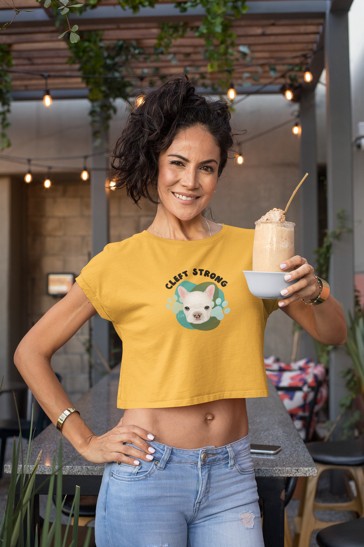 Cleft Strong Women’s Festival Crop Tee (available in many colors) - Ruff Life Rescue Wear
