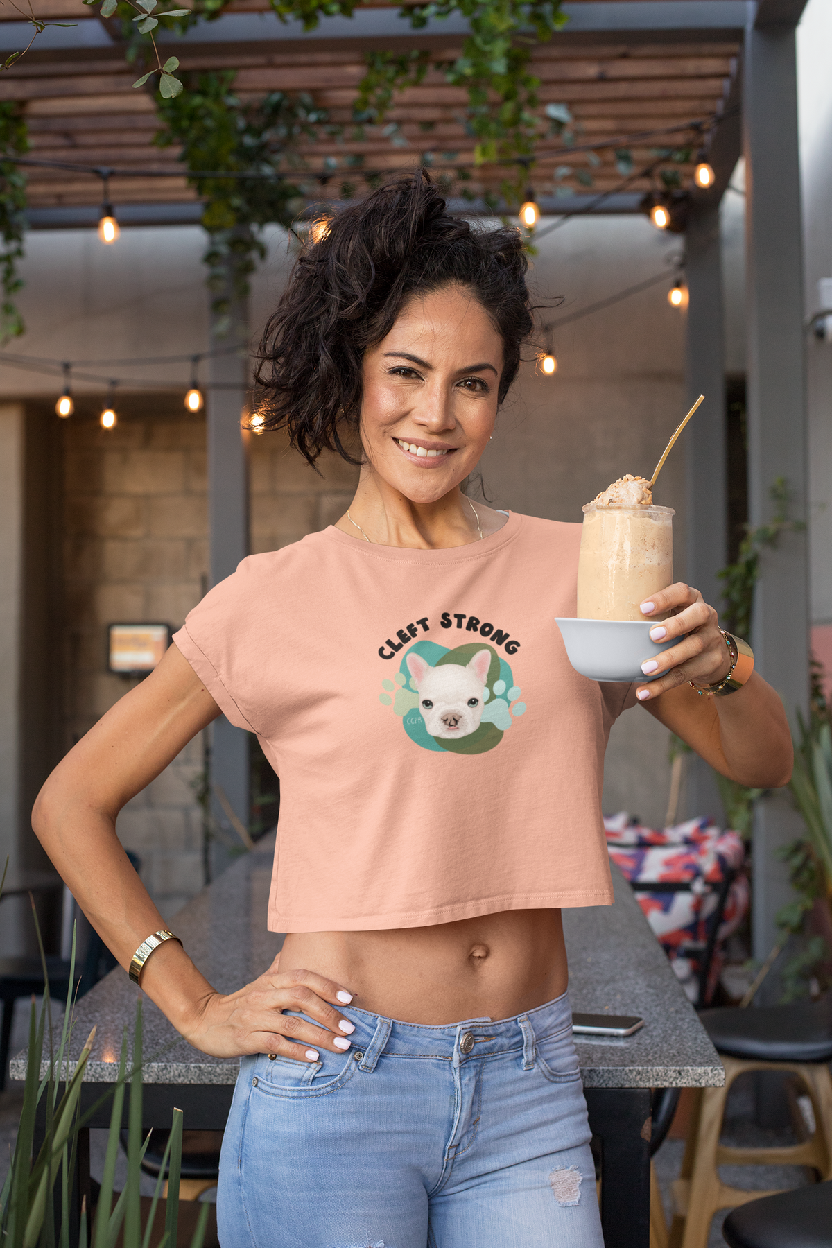 Cleft Strong Women’s Festival Crop Tee (available in many colors) - Ruff Life Rescue Wear