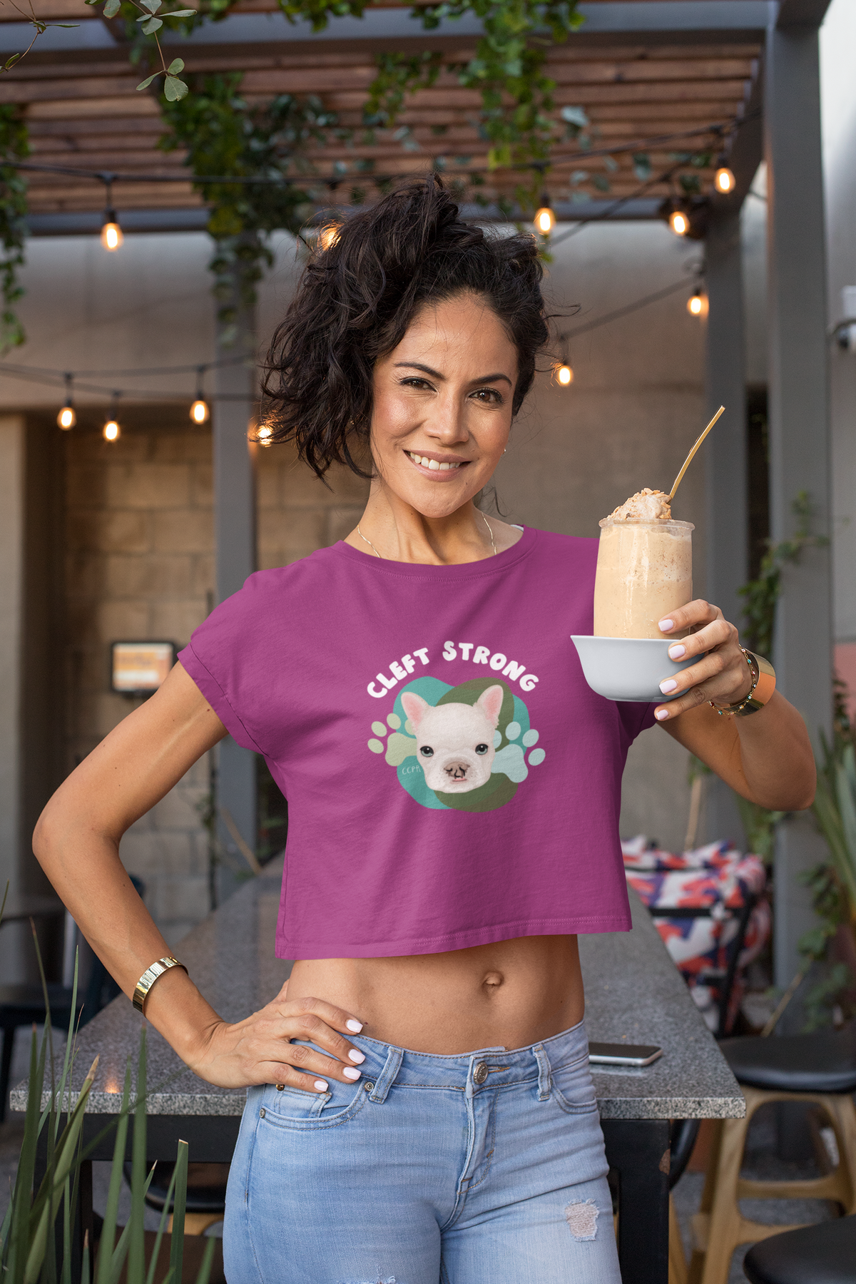 Cleft Strong Women’s Festival Crop Tee (available in many colors) - Ruff Life Rescue Wear