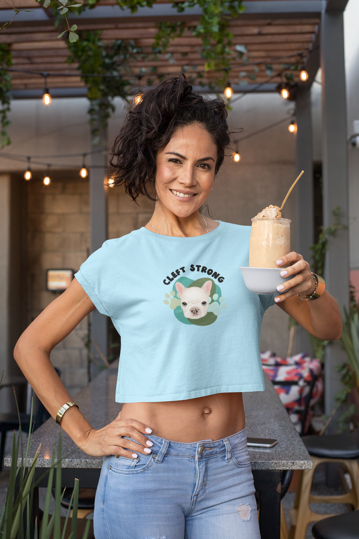 Cleft Strong Women’s Festival Crop Tee (available in many colors) - Ruff Life Rescue Wear