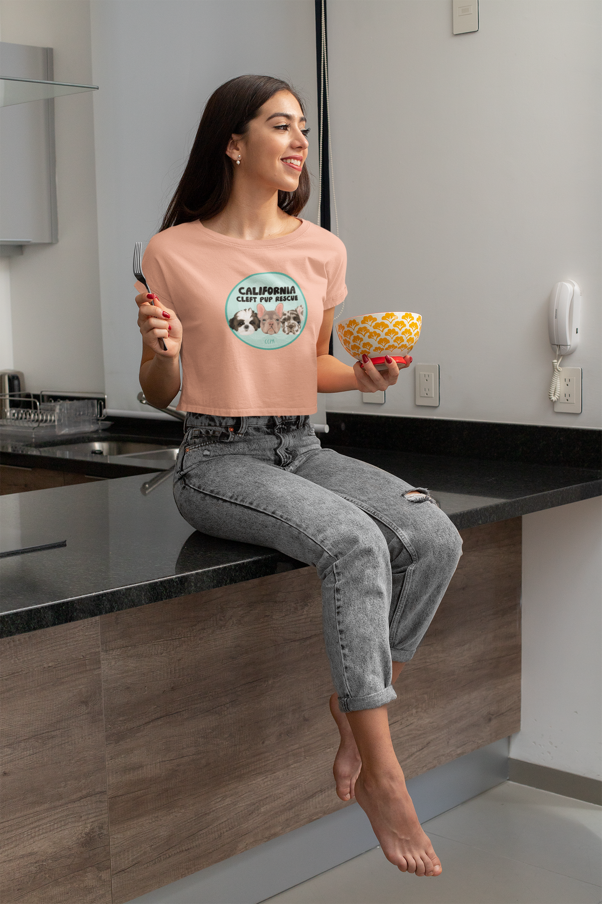 Circle CA Festival Crop Tee (available in many colors) - Ruff Life Rescue Wear