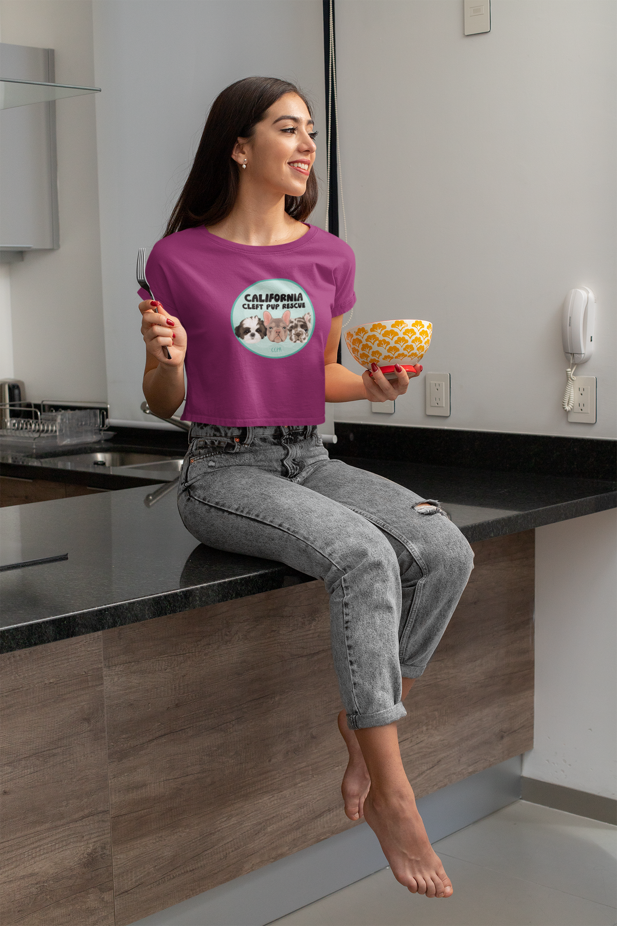 Circle CA Festival Crop Tee (available in many colors) - Ruff Life Rescue Wear