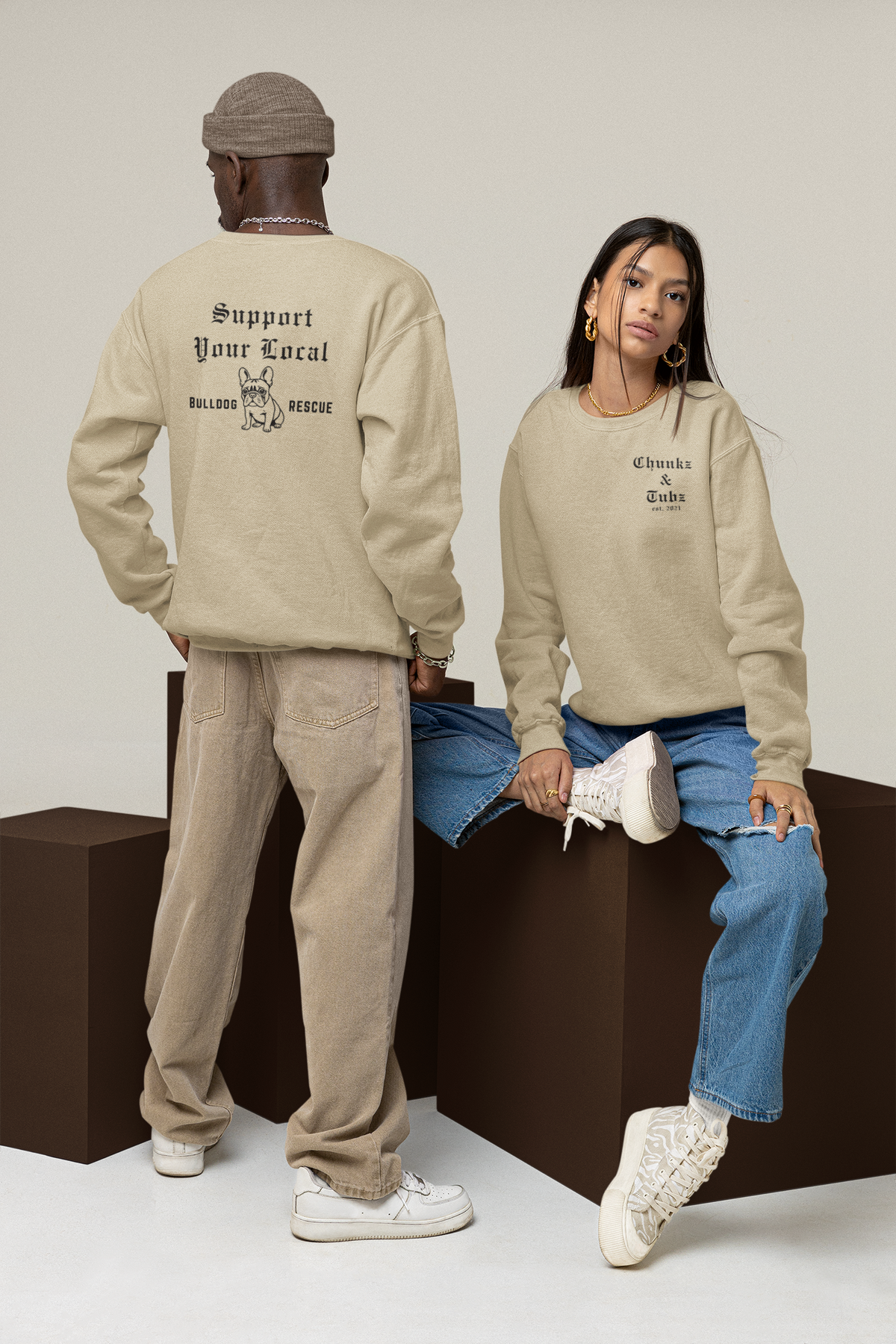 Chunkz & Tubz Rescue French Bulldog Sweatshirt - Ruff Life Rescue Wear