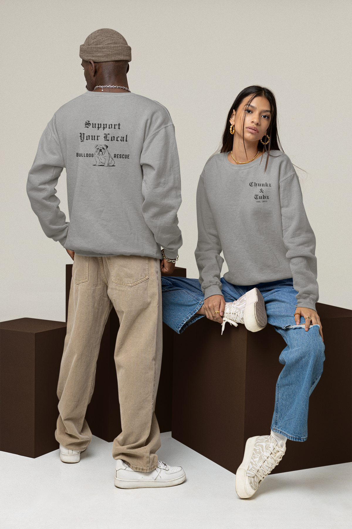 Chunkz & Tubz Rescue Bulldog Sweatshirt - Ruff Life Rescue Wear