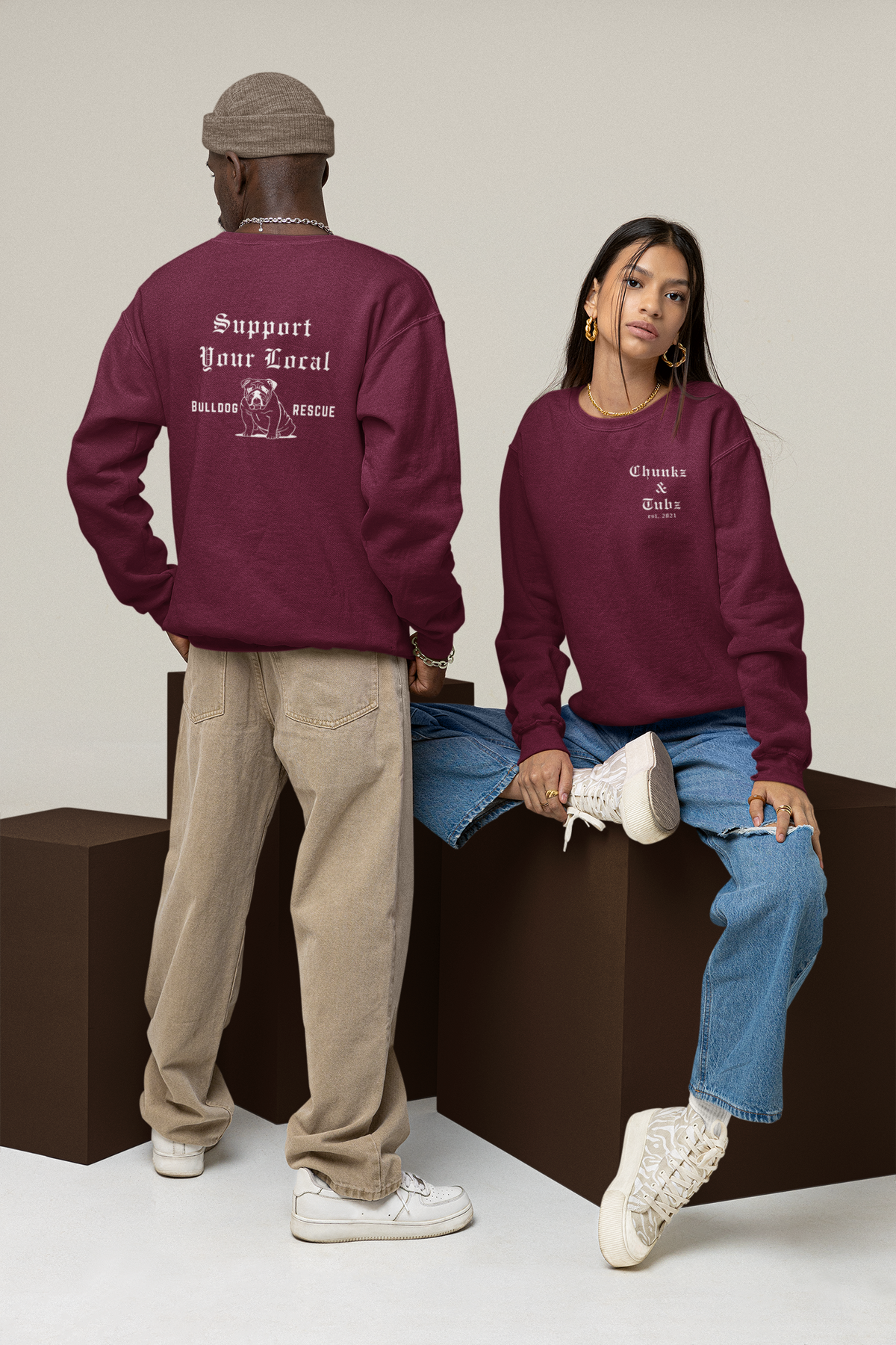 Chunkz & Tubz Rescue Bulldog Sweatshirt - Ruff Life Rescue Wear